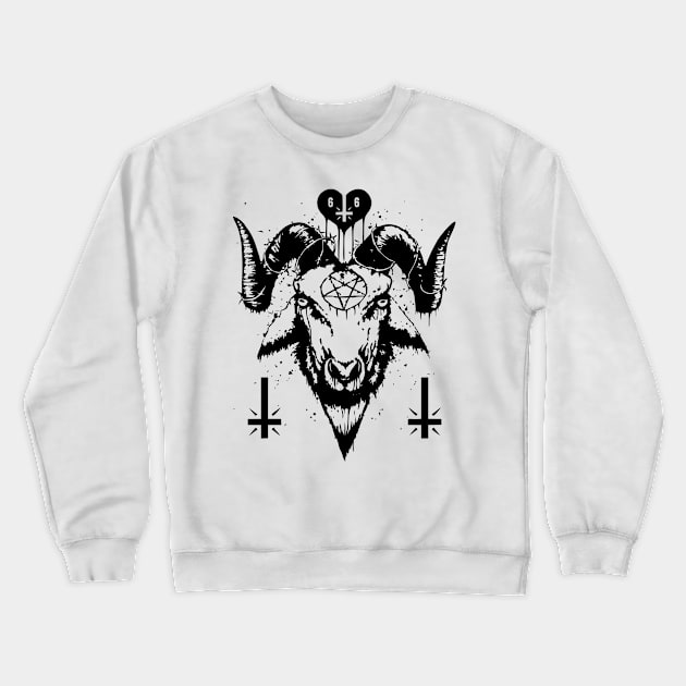 666 Satanic Baphomet Crewneck Sweatshirt by pa2rok